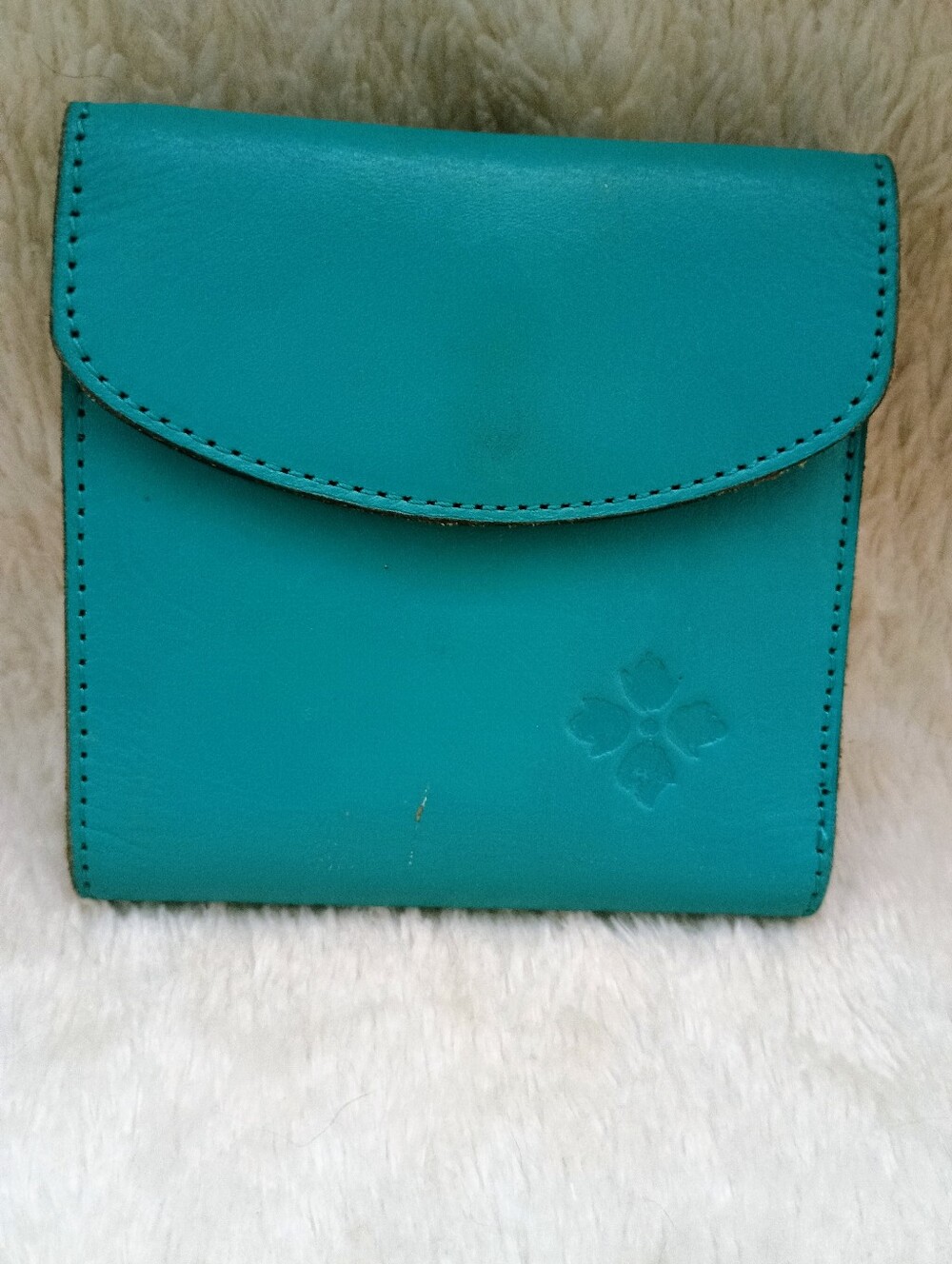 NWT Patricia Nash Reiti Leather Bifold Wallet - Aqua / Turquoise